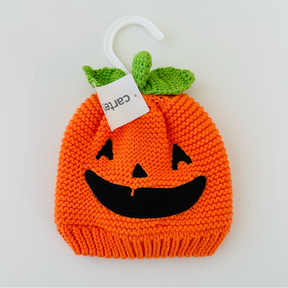 Carter’s 3-9 Months Baby Pumpkin Knit Hat NWT Orange
